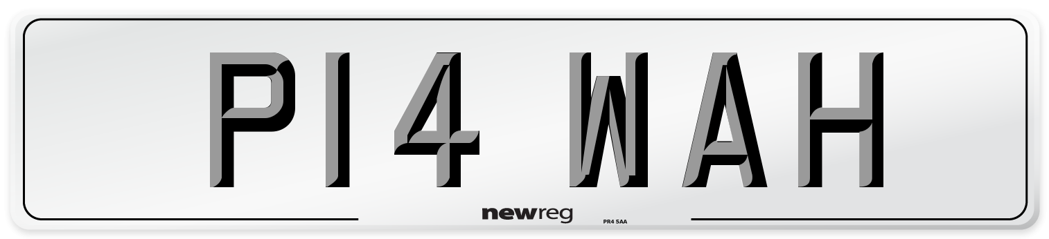 P14 WAH Number Plate from New Reg